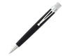 Retro 51 Lacqeur Color Series rollerball pen with black body and colorful accents, showcasing sleek design and branding.