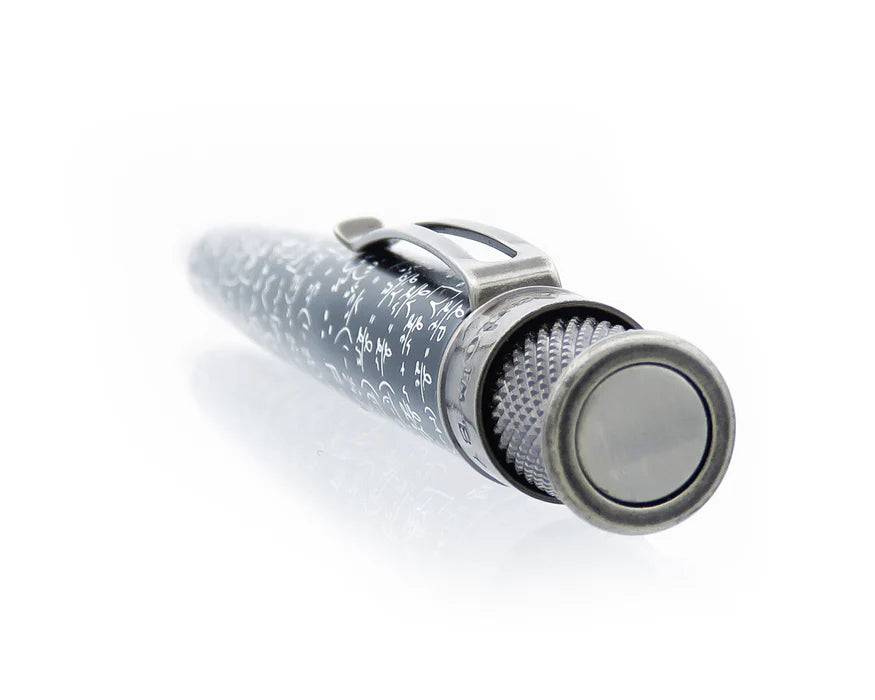 Retro 51 Tornado Rollerball Pen in Vintage Metalsmith Albert finish, sleek black ink pen with metallic accents.