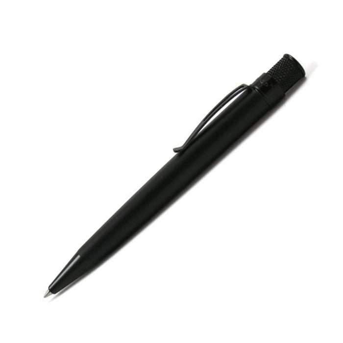Retro 51 Tornado Rollerball Pen in Vintage Metalsmith Stealth finish, sleek black pen with modern design and metal accents.