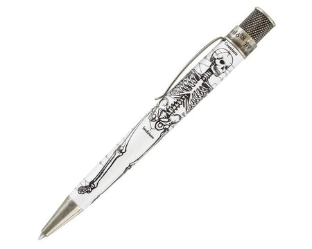 Retro 51 Tornado Vintage Metalsmith Dr. Gray rollerball pen with sleek metallic design and smooth writing tip.