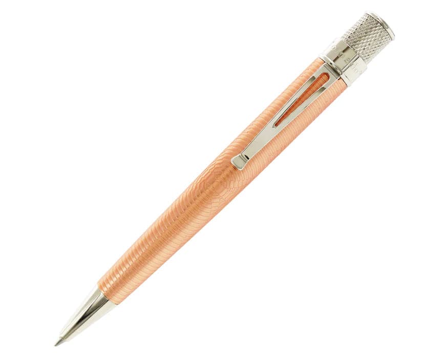 Retro 51 Tornado Vintage Metalsmith Tesla rollerball pen with metal body and vintage design, displayed on a white background.