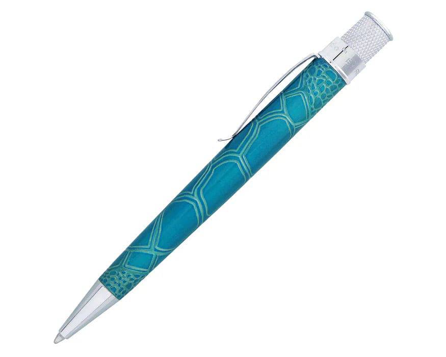 Retro 51 Tornado Rescue rollerball pen featuring a sea turtle rescue design with vibrant colors and detailed artwork.