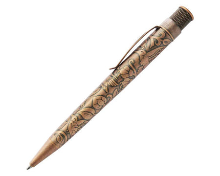 Retro 51 Smithsonian Collection rollerball pen featuring hummingbird and flower design, with a sleek, modern look.