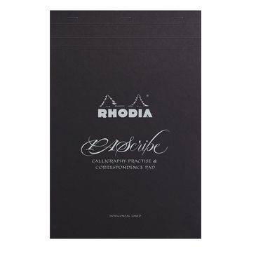 Rhodia PA Scribe black paper calligraphy practice pad with a notebook cover and pages suited for calligraphy exercises