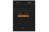 Rhodia staplebound notepad with blank pages, featuring a sleek cover and spiral binding for easy note-taking and writing.