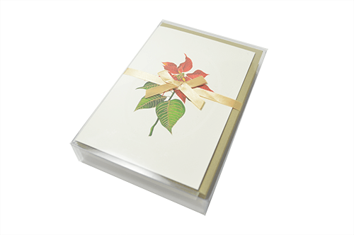 Rossi Poinsetta note cards featuring festive poinsettia design, perfect for holiday greeting cards or personal notes.