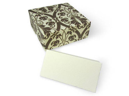 Rossi AD 1404 Charta Italica 4x4 inch place cards with elegant white design for events and table settings.