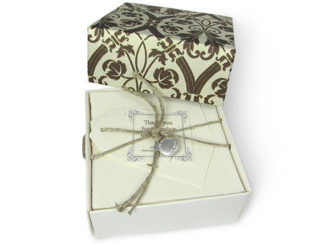 Rossi AD 1404 Charta Italica 4x4 inch place cards with elegant cream paper for table setting and event signage.