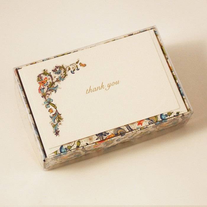 Rossi Bird Florentine Classico notecards featuring elegant bird and floral designs on high-quality stationery.