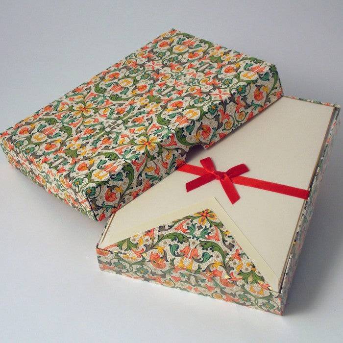 Set of Rossi Florentine Notecards featuring elegant stationery with intricate floral designs, perfect for personalized notes.