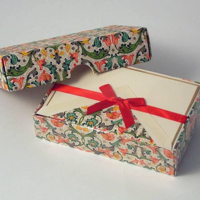 Set of Rossi Florentine Notecards featuring elegant stationery with intricate floral designs on high-quality paper.