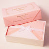 Purple Rossi stationery set with flat deckled edge cards and lined envelopes, ideal for elegant handwritten notes.