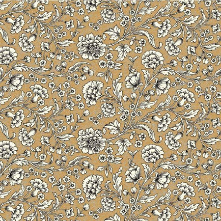 Gold flower wrapping paper by Rossi featuring elegant floral patterns, perfect for gift wrapping occasions.