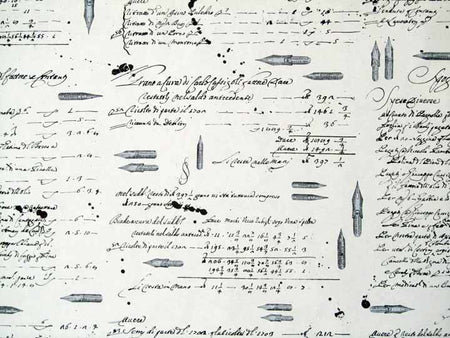 Rossi wrapping paper with handwritten script and ink design, featuring elegant, artistic patterns suitable for gift wrapping.