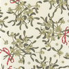 Rossi mistletoe wrapping paper with green and white holiday-themed design, ideal for gift wrapping.
