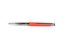 S.T Dupont Defi Millennium ballpoint pen with matte orange finish, sleek design and branded details.