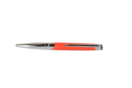 S.T Dupont Defi Millennium ballpoint pen with matte orange finish, sleek design and branded details.
