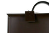 Dark blue San Lorenzo regenerated leather briefcase with sturdy handles and sleek design, ideal for professional use.