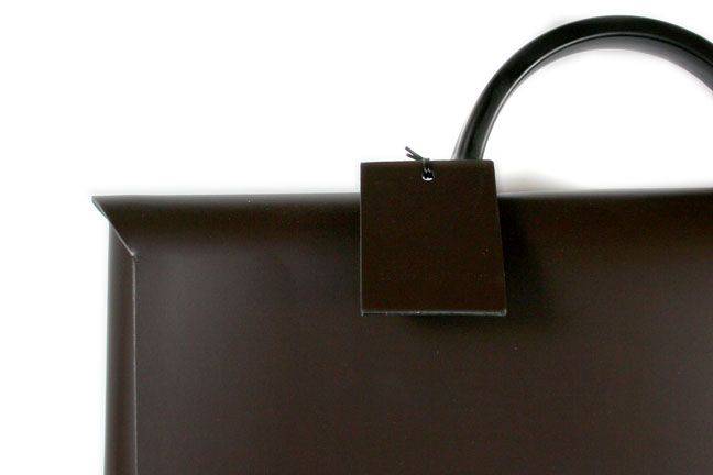 Dark blue San Lorenzo regenerated leather briefcase with sturdy handles and sleek design, ideal for professional use.