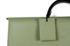 Dark blue San Lorenzo regenerated leather briefcase with sturdy handles and a sleek design, perfect for professional use.