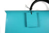 Dark blue San Lorenzo regenerated leather convention briefcase showing sturdy handles and sleek design.