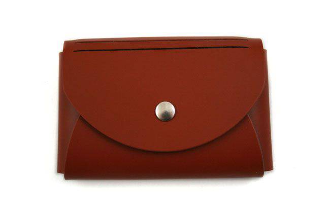 Pink San Lorenzo regenerated leather small business card holder with multiple card slots and sleek design.