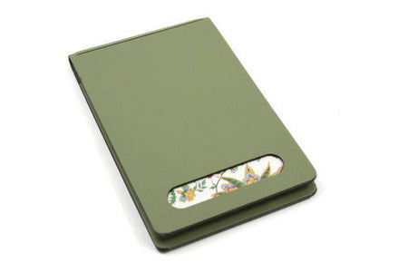 San Lorenzo regenerated leather memo pad cover in vibrant orange, featuring a sleek, durable design for stylish note-taking.