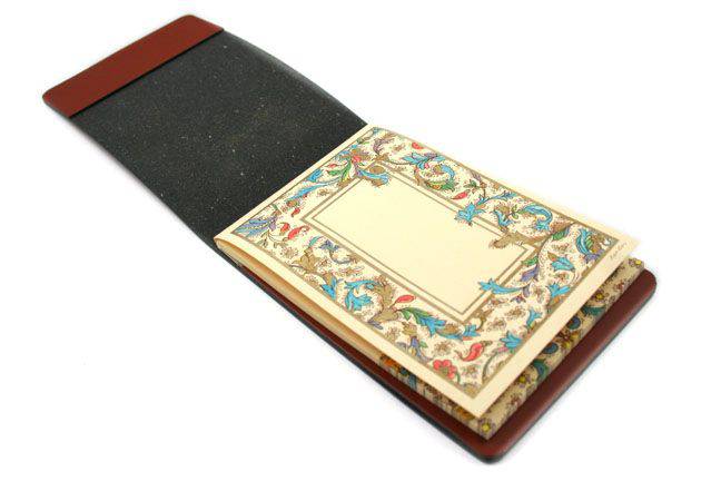 San Lorenzo regenerated leather memo pad cover in orange, stylish and durable accessory for organizing notes and memos.