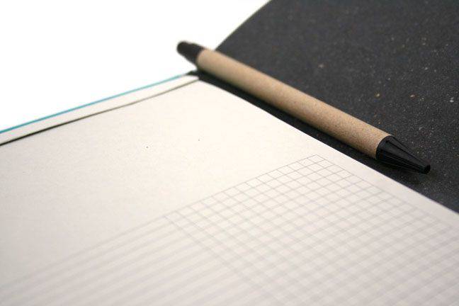 Large San Lorenzo notebook with cognac regenerated leather cover, featuring a stylish and durable design for writing and note-taking.
