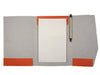 Large San Lorenzo notebook with cognac regenerated leather cover, featuring a textured surface and elegant design.