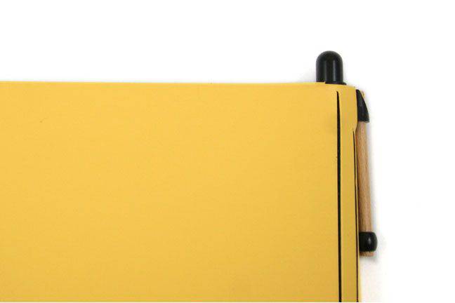Large San Lorenzo notebook with cognac regenerated leather cover and gold accents, featuring a textured surface and elastic closure.