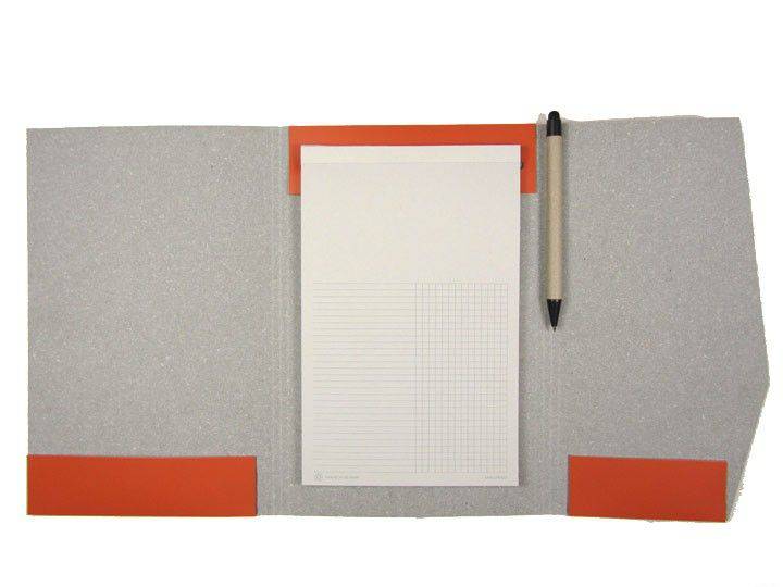 Medium San Lorenzo notebook with regenerated leather cover in cognac, featuring a sleek, durable design for note-taking.