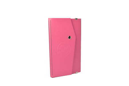 San Lorenzo pink regenerated leather passport wallet with multiple card slots and secure closure, stylish travel accessory.