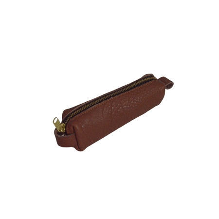 Small black San Lorenzo Leather Pen Case from Papier Plume, soft genuine leather with sleek, compact design for pens.