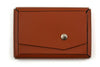 San Lorenzo pink regenerated leather wallet with multiple card slots for business and credit cards.