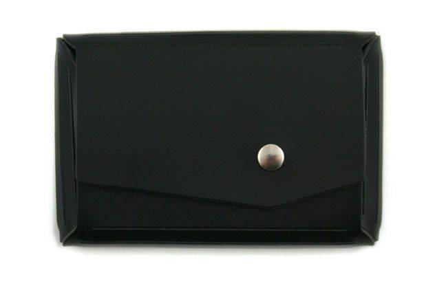 San Lorenzo pink regenerated leather business card holder wallet with slots for credit cards and a sleek design.