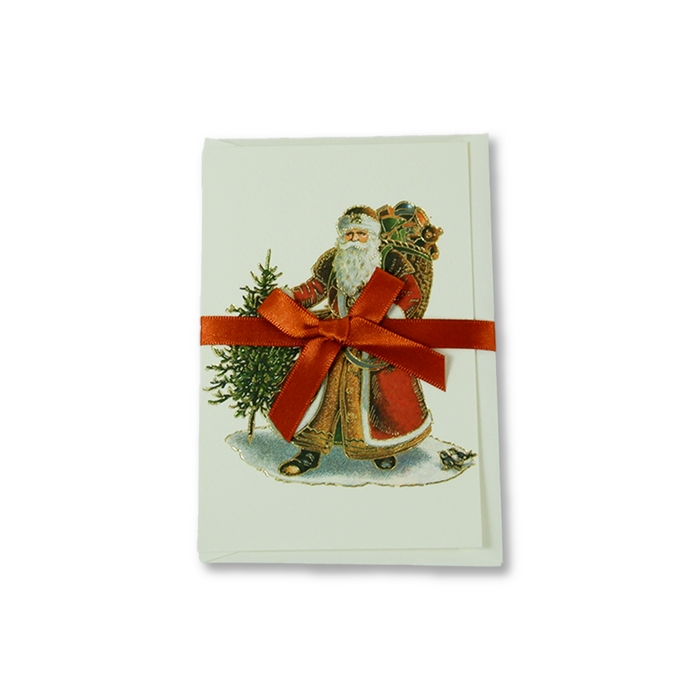 Rossi Christmas card featuring a festive Santa Claus in red, with holiday-themed design and cheerful holiday imagery.