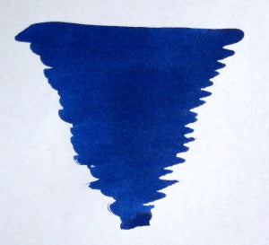 Bottle of Diamine Sargasso Sea fountain pen ink with deep blue-green liquid in a clear glass bottle