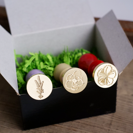 Flower Scented Wax Seal Set by Papier Plume, featuring floral-themed wax seals on a white background.