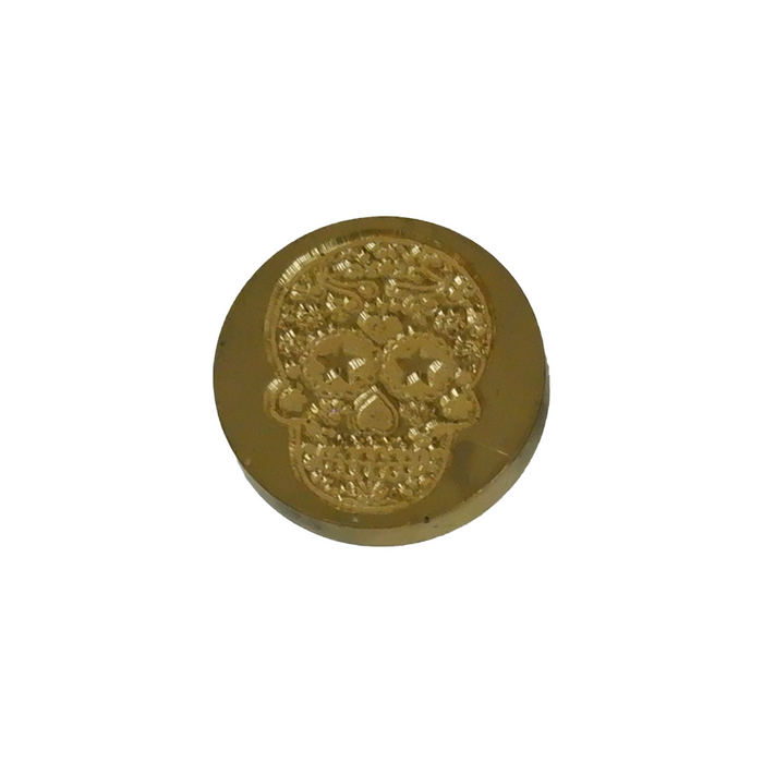 Papier Plume Halloween wax seal featuring a spooky skull design on a dark wax seal for festive stationery.