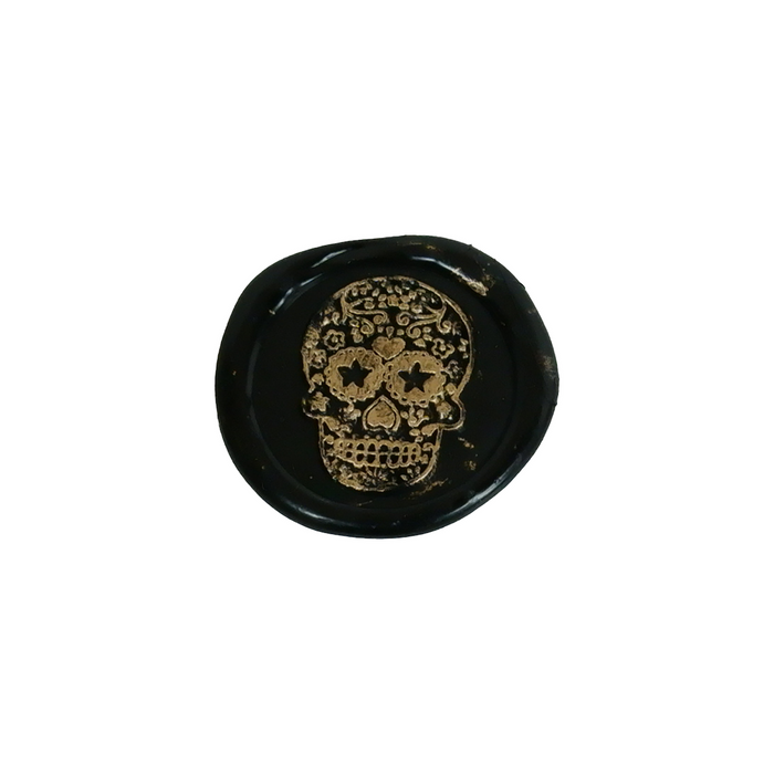 Papier Plume Halloween wax seal featuring a detailed skull design for sealing letters or invitations.