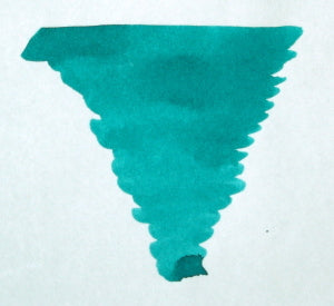 Diamine soft mint fountain pen ink in a glass bottle, showcasing the light mint green ink color for writing and calligraphy.
