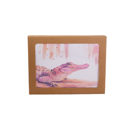 Lyla Clayre Studio Swamp stationery set with note cards featuring swamp-themed illustrations and natural tones.