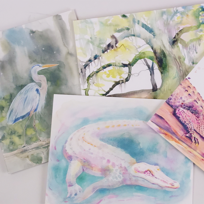 Lyla Clayre Studio Swamp stationery note card set featuring nature-inspired swamp design with detailed illustrations.