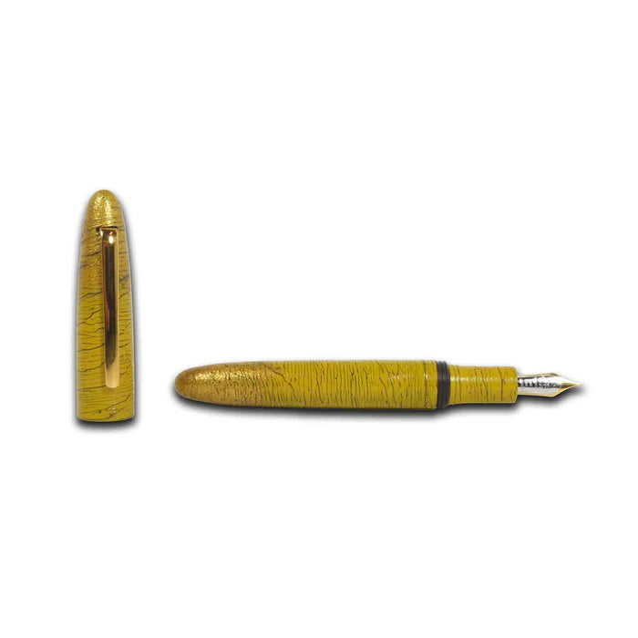 Taccia Miyabi Kaga 18K Summer Shimmer limited edition fountain pen with gold accents and sleek design.