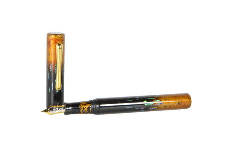 Taccia Reserve Raden LE Collection fountain pen with Autumn's Brushes M nib, featuring intricate design and elegant craftsmanship.