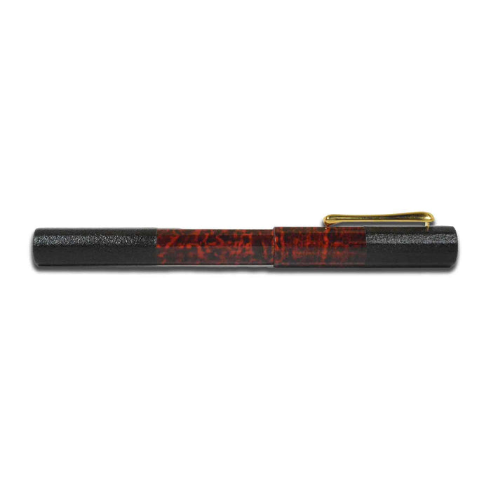 Taccia Kaga-Wajima Le Collection fountain pen with 14K gold nib, featuring a sunset-inspired design in autumn colors.