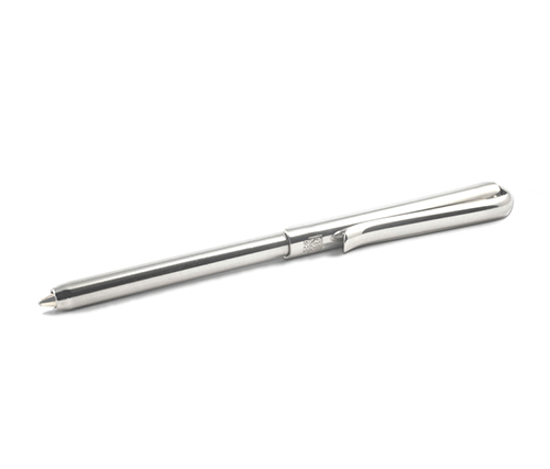 Sterling silver ballpoint pen by The Wallet Pen Company, sleek and elegant writing instrument with a polished finish.