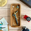 Esterbrook x BUNGUBOX Kingfisher Limited Edition Estie fountain pen with vibrant blue and gold accents on a white background.