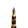 Jean-Pierre Lepine Yuzu tortoise fountain pen with a smooth, patterned tortoise shell finish and elegant gold accents.